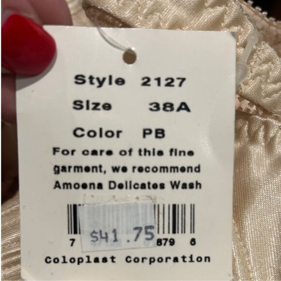 NWT AMOENA 2127 Wire Free Mastectomy Bra 38A Soft Cup Ivory Back Closure Nude 38 - Picture 6 of 6
